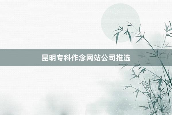 昆明专科作念网站公司推选